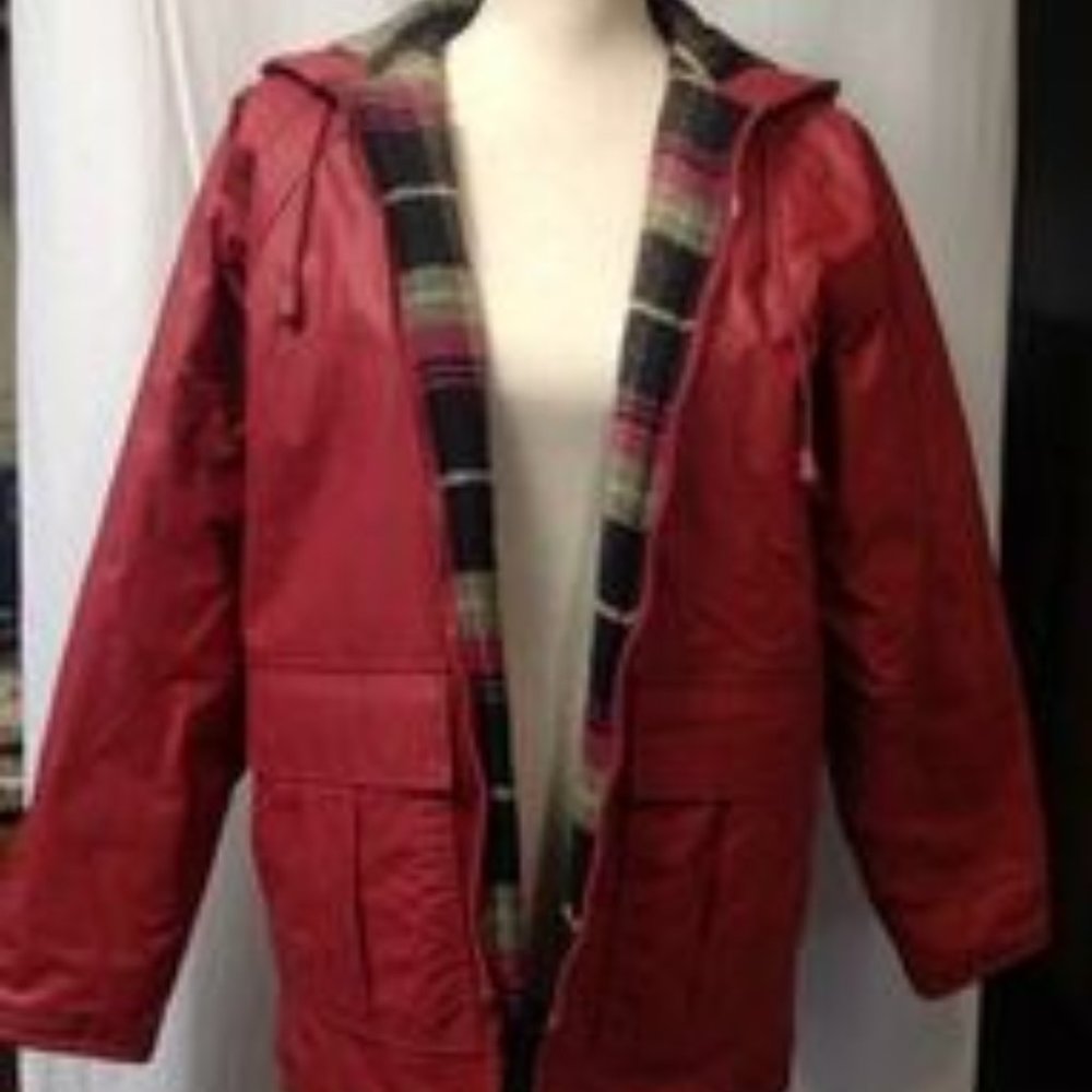 Red - XS - Misty Harbor, Fleece Lined, Rain Coat